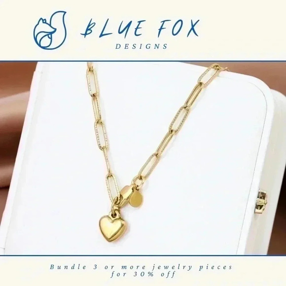 Fashion Jewelry Jewelry - *NEW* Heart Shape Stainless Steel 18K Gold Plated Pendant Necklace